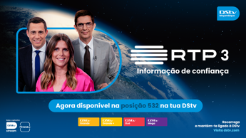 A RTP3 já está disponível na DStv